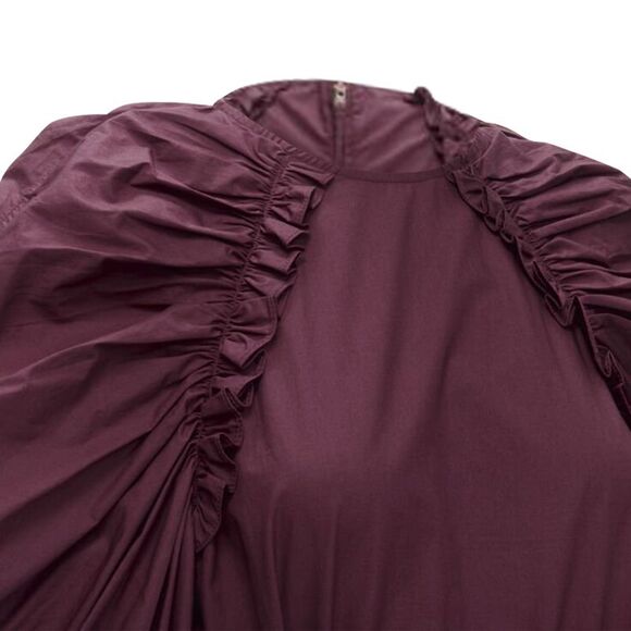 Ulla Johnson cotton bow belt balloon sleeves midi dress - Picture 2 of 6